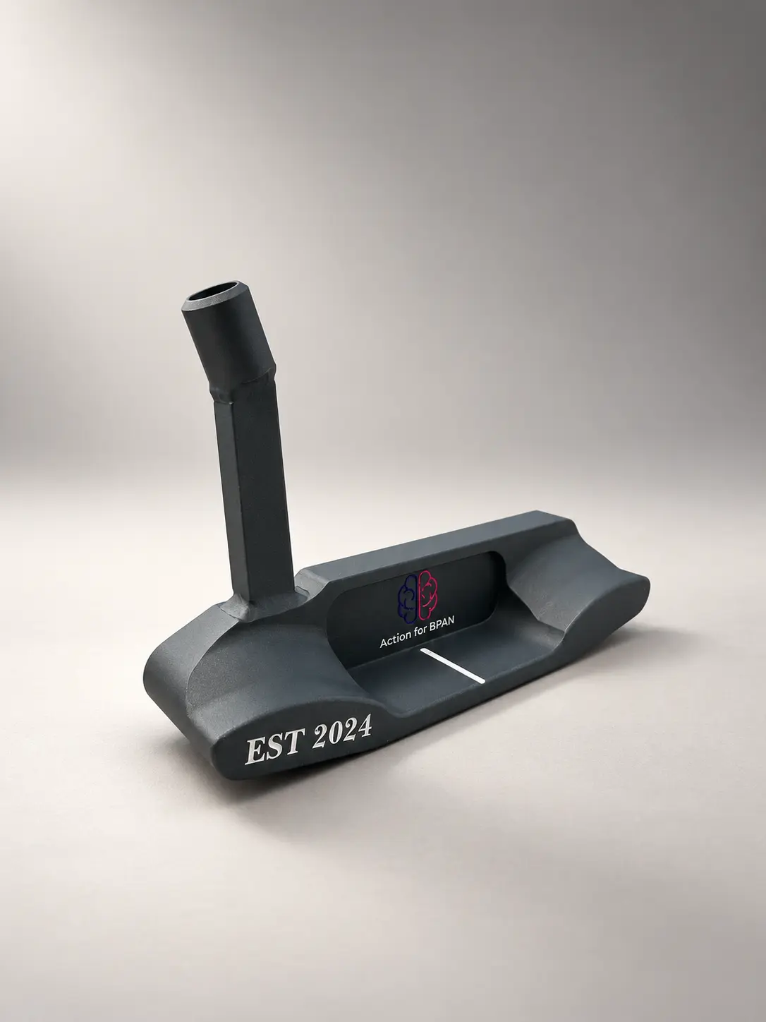 Grey Action for BPAN putter engraved EST 2024 with white alignment line
