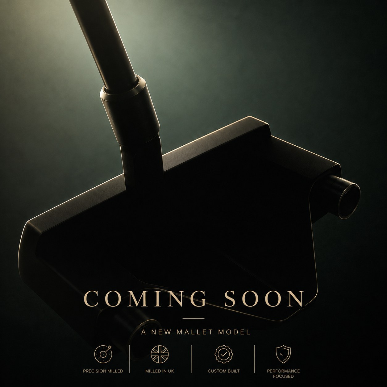 Coming soon teaser for the first Bertie Boucher low-torque mallet putter