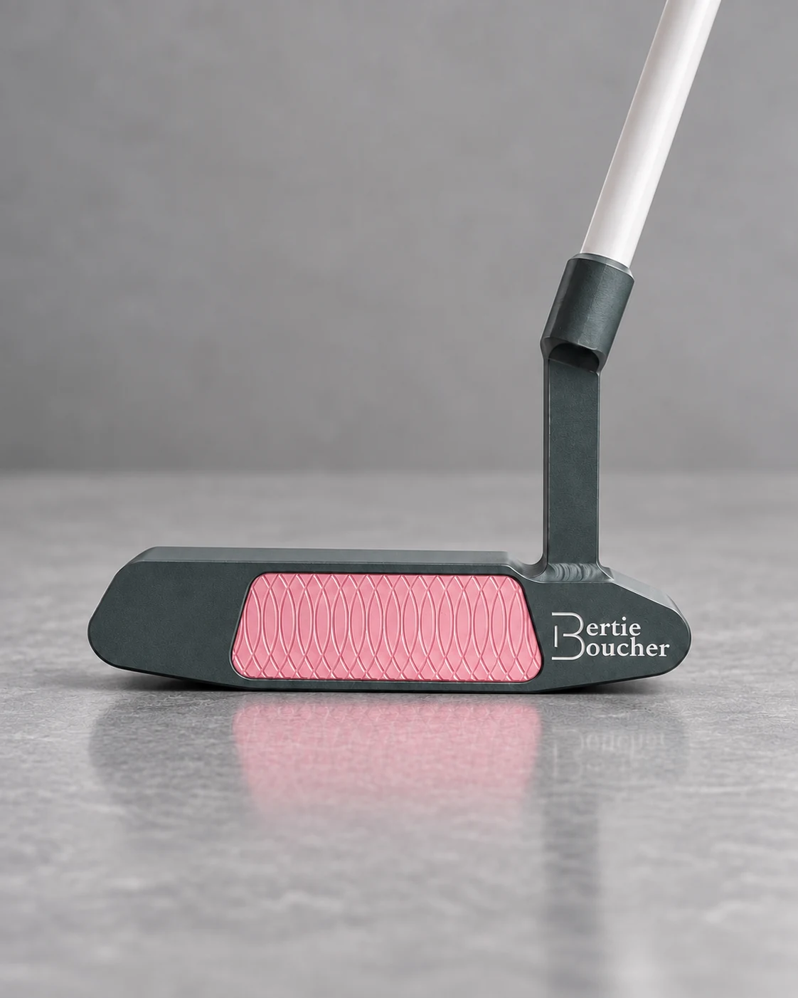 Charcoal Bertie Boucher putter with pink milled insert