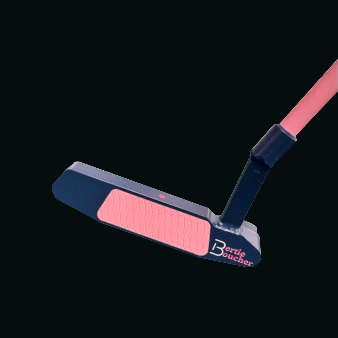 Navy putter with pink face insert and matching shaft