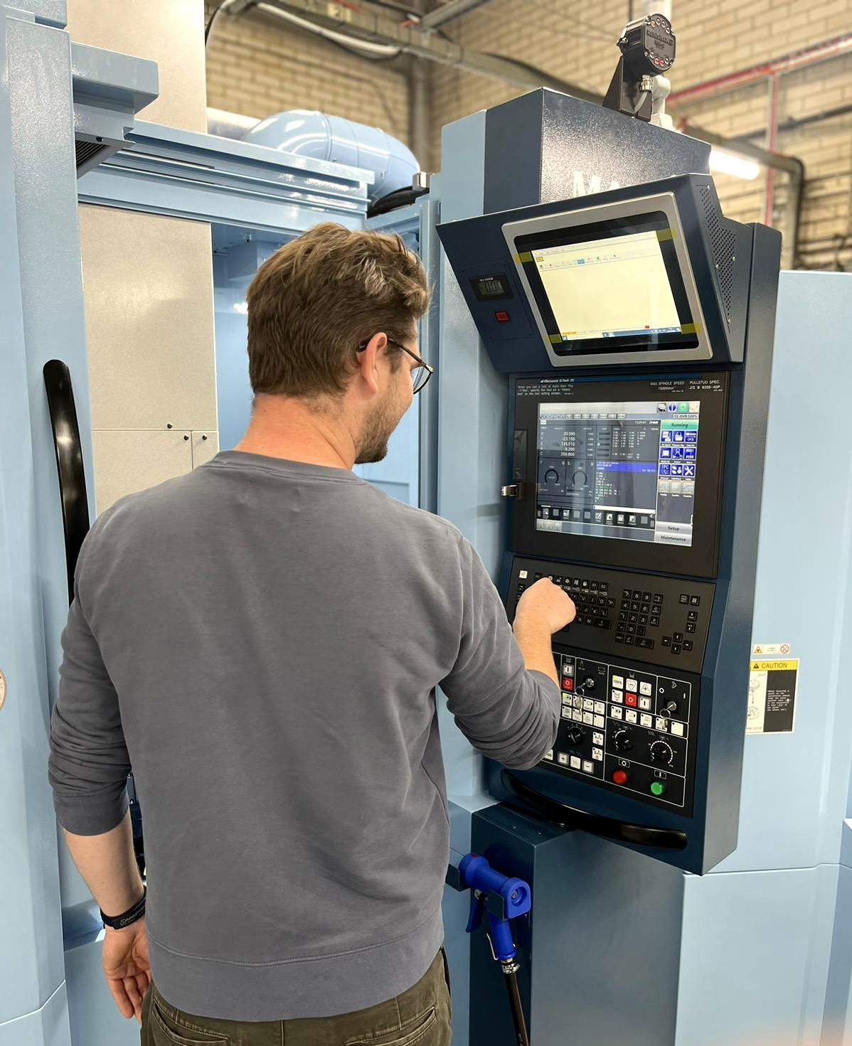 Putter head being machined on the CNC mill in our UK workshop